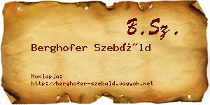 Berghofer Szebáld névjegykártya